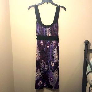 La Belle Purple Feather Print Dress 💜🪶